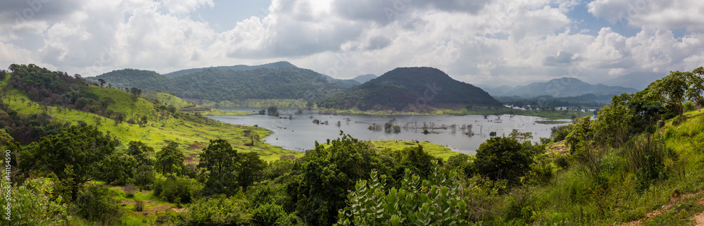 Panorama of Lake and Mountains at Kandy, Sri Lanka Panorama of Lake and Mountains at Kandy, Sri Lanka