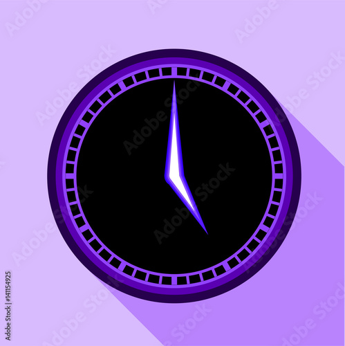 Modern clock icon, flat style