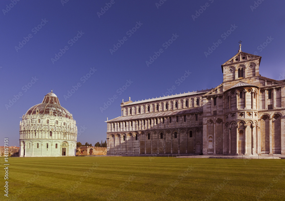 The Cathedral Santa Maria Assunta and Baptistery of St. John_Pisa, Tuscany, Italy, Europe