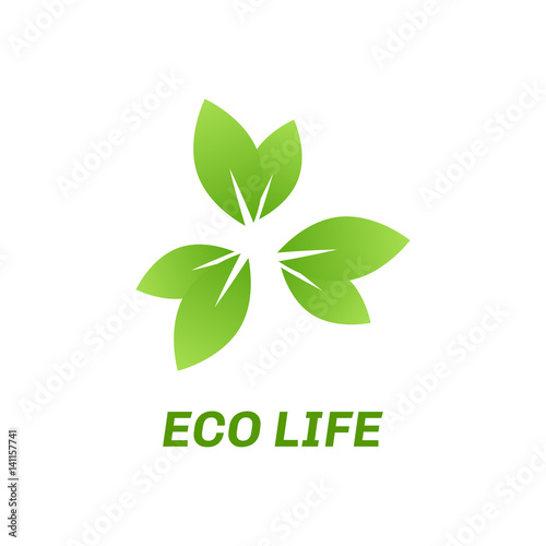 Abstract eco green logo