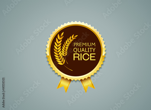 Rice. Vector illustration.label