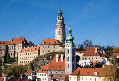 Castle and historic town Cesky Krumlov in the southern Bohemia, Czech republic