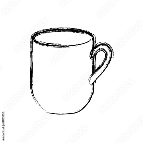blurred silhouette big mug with handle vector illustration