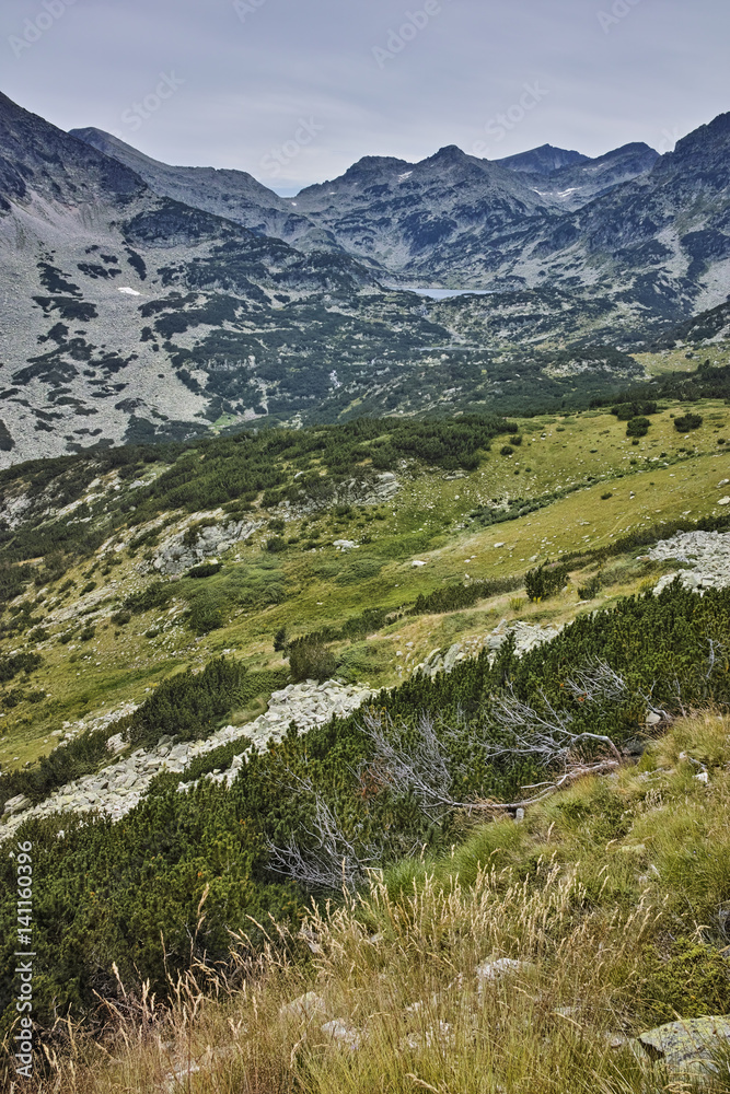 Amazing Panorama of Popovo lake, Dzhangal and Kamenitsa peaks in Pirin Mountain, Bulgaria Amazing Panorama of Popovo lake, Dzhangal and Kamenitsa peaks in Pirin Mountain, Bulgaria