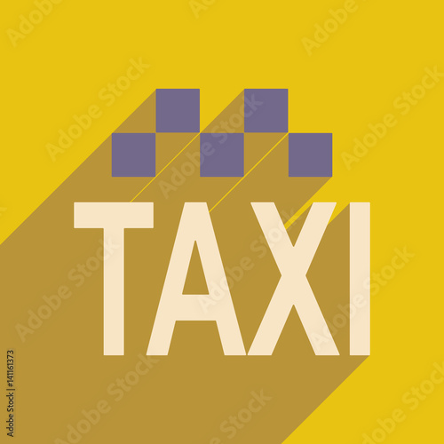 Flat with shadow icon and mobile applacation taxi photo