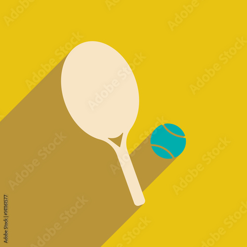 Flat with shadow icon and mobile applacation tennis