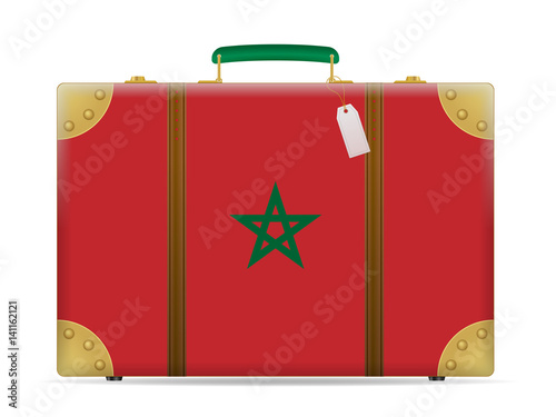 Morocco flag travel suitcase