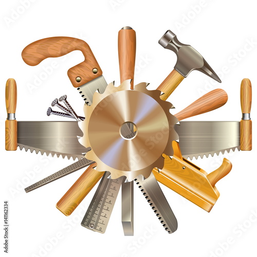 Vector Saw Blade with Retro Tools