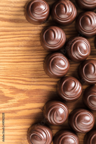 chocolate candys closeup