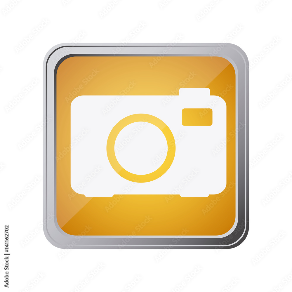button with analog camera with background yellow vector illustration button with analog camera with background yellow vector illustration