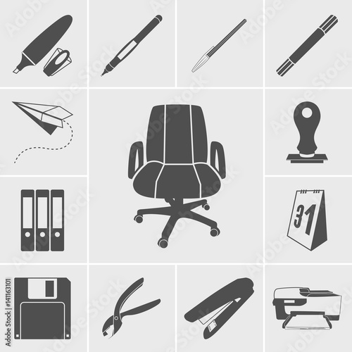 business and office icons vector set