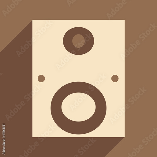 Flat with shadow icon and mobile applacation subwoofer