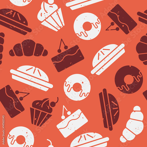 Pattern with sweet pastries