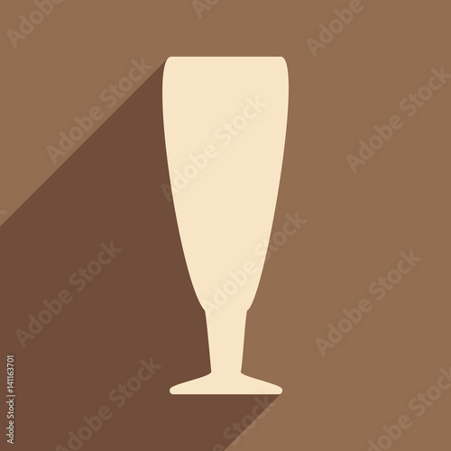 Flat with shadow icon and mobile applacation wine glasses photo