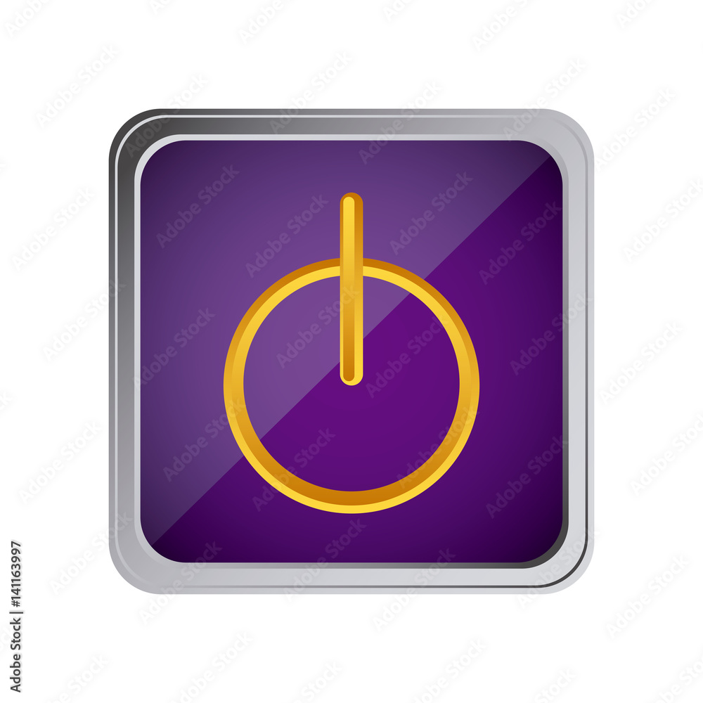 power button icon with background purple vector illustration power button icon with background purple vector illustration