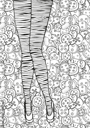 Pattern for coloring book. A4 size.