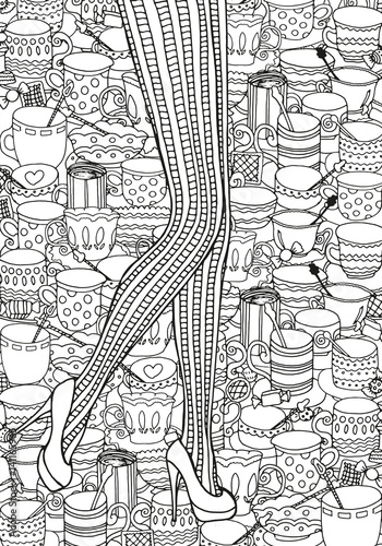 Pattern for coloring book. A4 size.