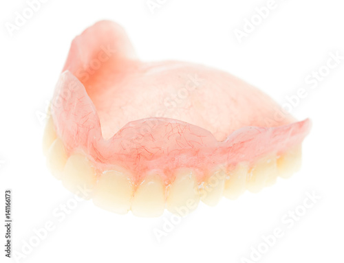 false teeth on a white background