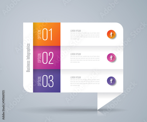 Infographic design vector and business icons with 3 options.