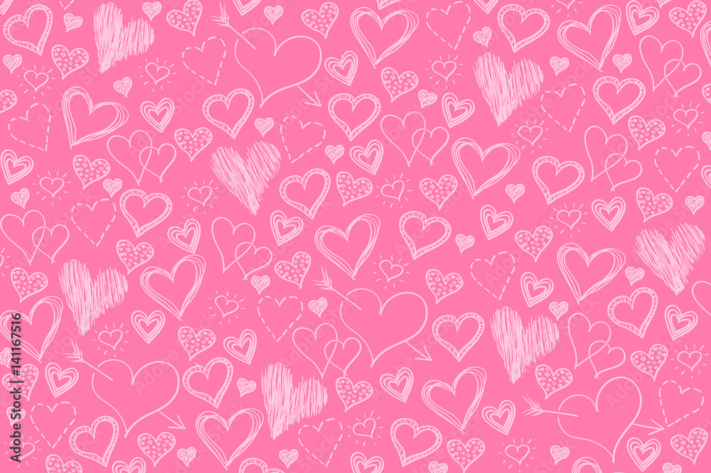 Pink background with heart shapes Pink background with heart shapes
