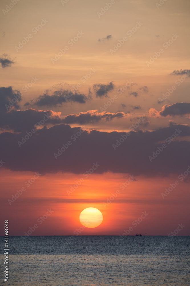 Big sun at sunset in Phuket - Thailand Big sun at sunset in Phuket - Thailand