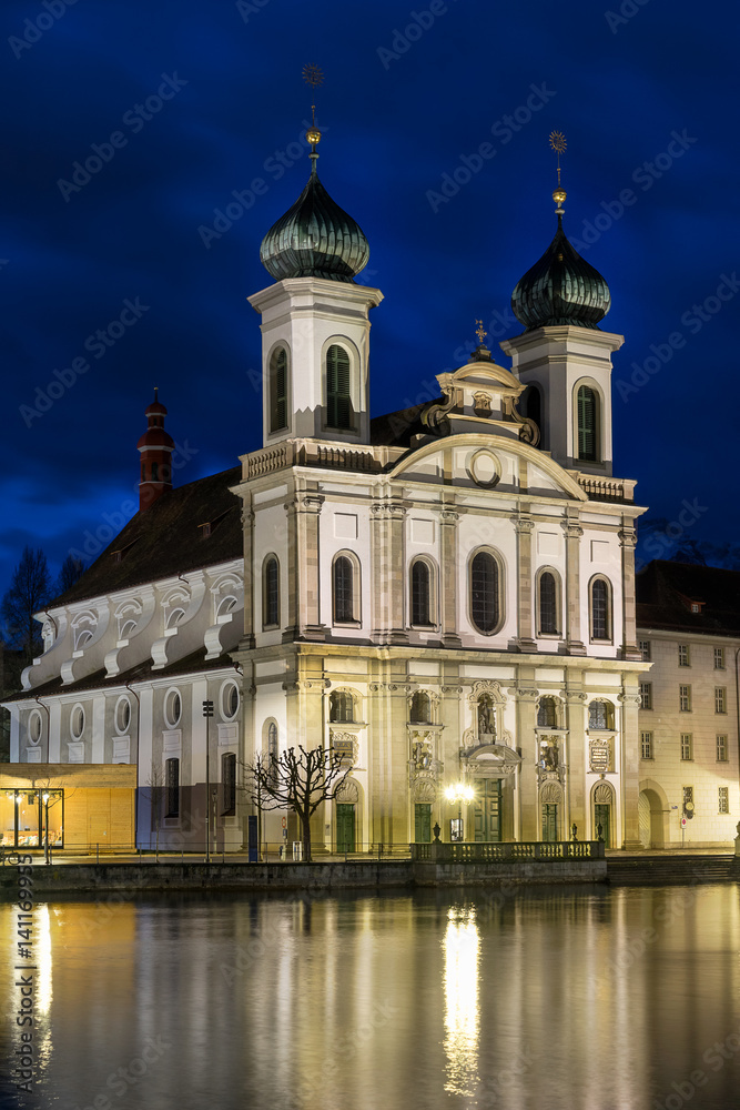 The Jesuit Church of St Franz Xavier in Lucerne Switzerland