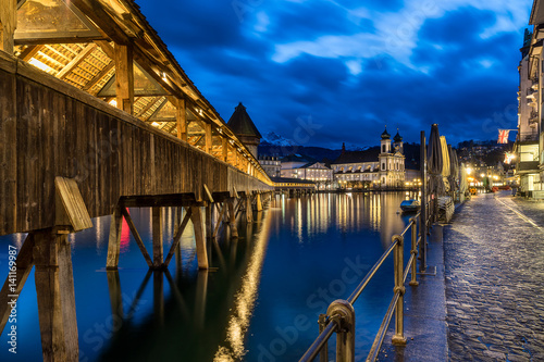 Chapel Bridge in Lucerne Switzerland photo