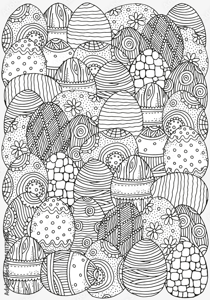 Obraz premium Pattern for coloring book. A4 size.