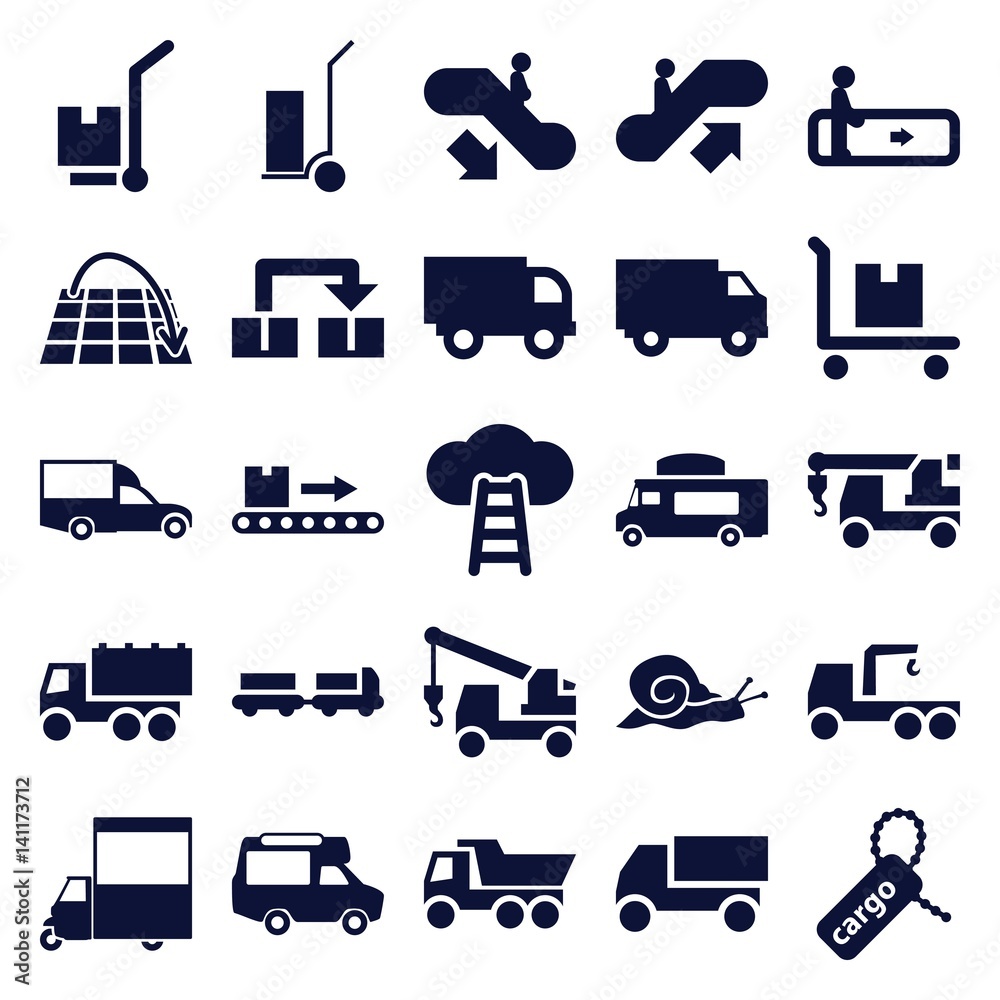 Set of 25 moving filled icons Set of 25 moving filled icons