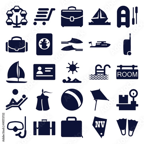 Set of 25 vacation filled icons