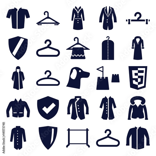 Set of 25 coat filled icons
