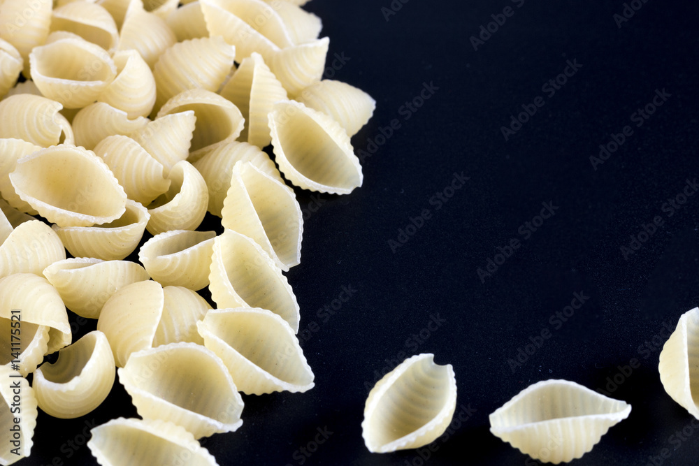 Pasta on black background Pasta on black background