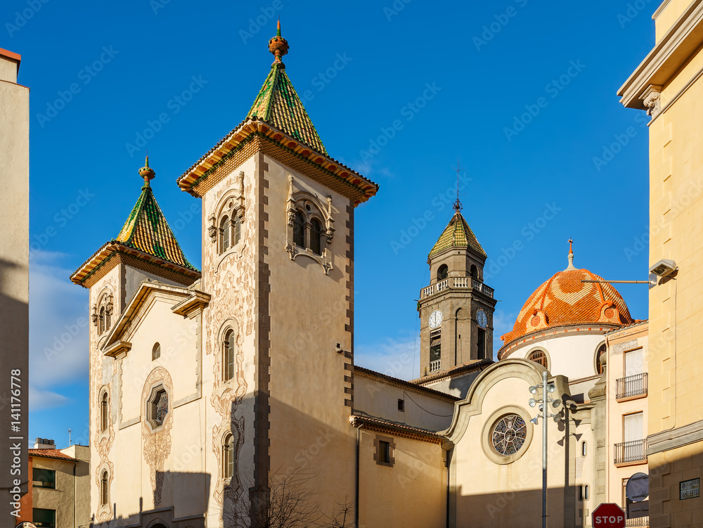 Church of sant Feliu (Parroquia de Sant Feliu) in municipality Torello, province Barcelona, Spain.