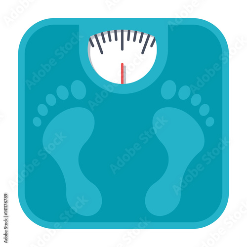 Bathroom scales, vector illustration in flat style
