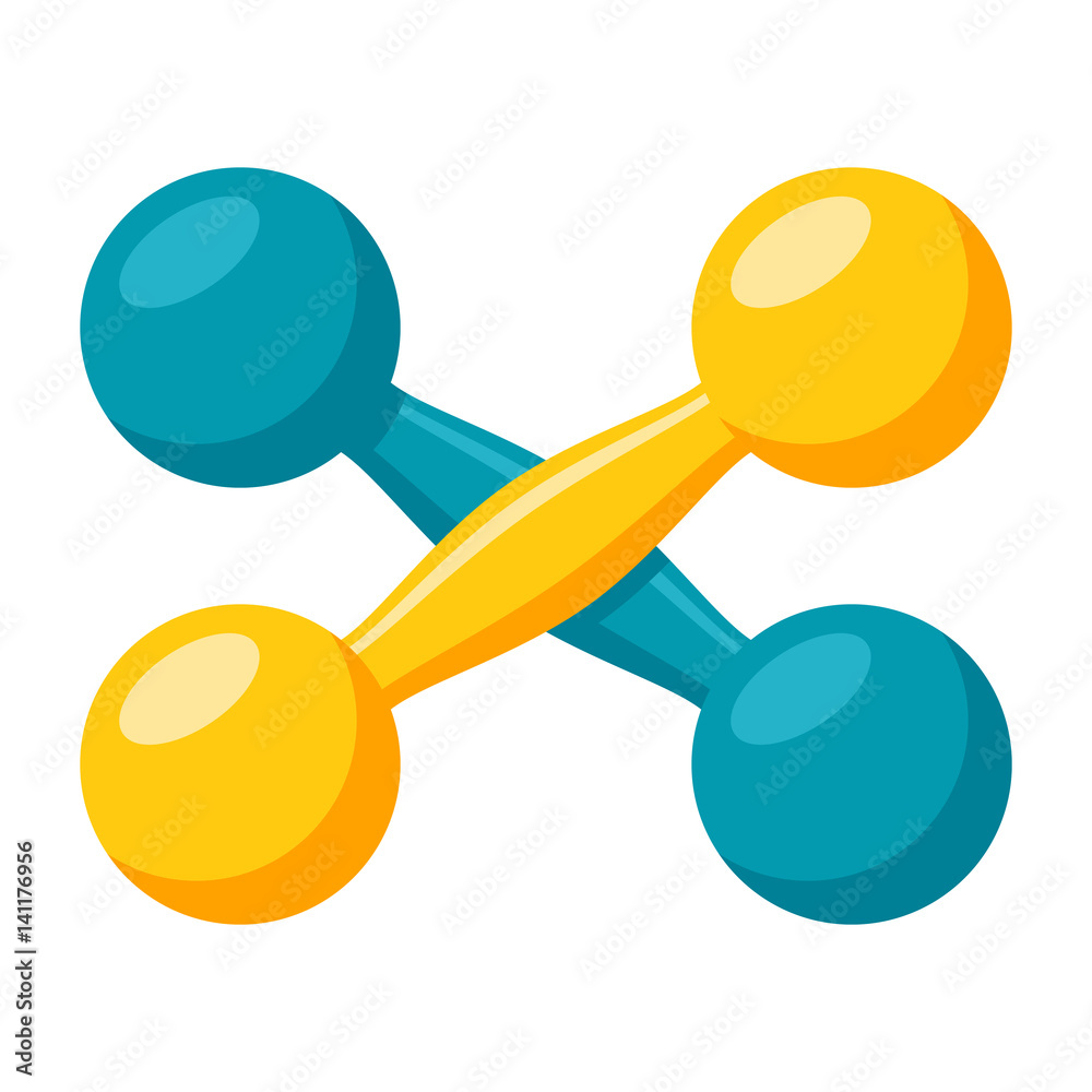A pair of dumbbells, vector illustration in flat design