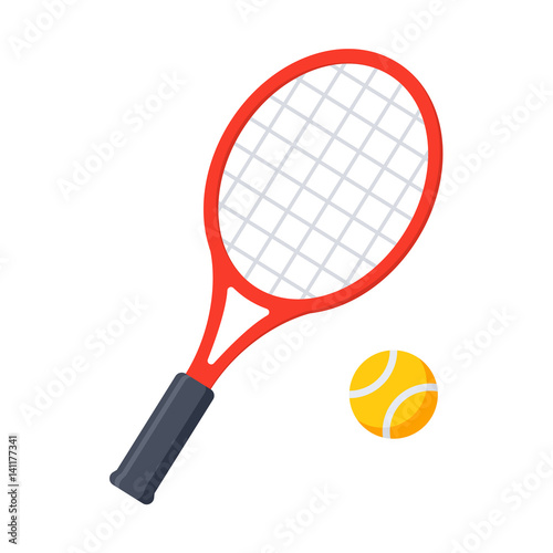 Tennis, vector illustration in trendy flat style