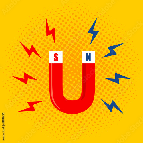 Magnet on yellow backgroung.