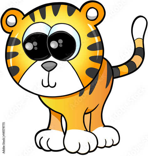 Fototapeta Naklejka Na Ścianę i Meble -  Cute Tiger Vector Illustration Art