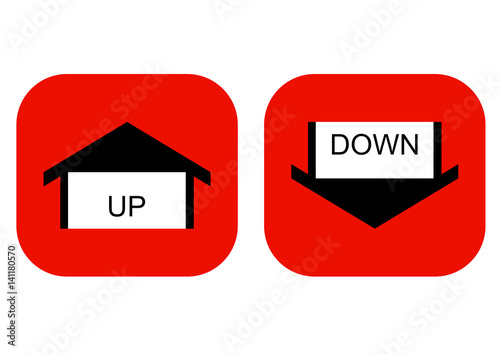 a pointer to the direction: up and down