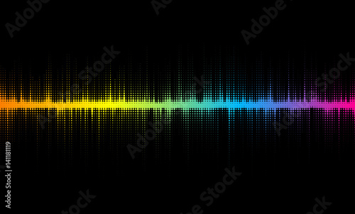 Vector halftone sound wave design.  Colorful design element, for musical backgrounds. 