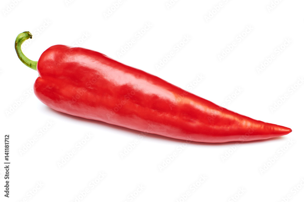red sweet pepper isolated on white background