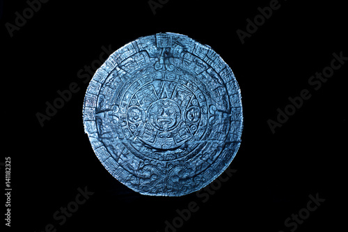 Mayan calendar on black background