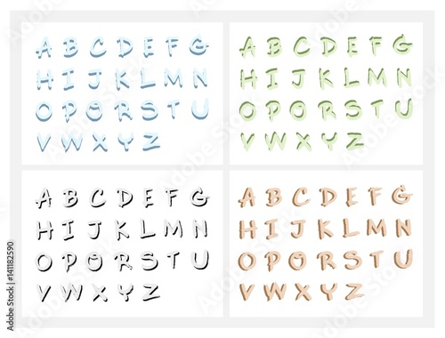 Hand Drawn ABC Letters or Alphabet Letters Set