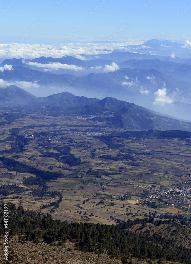Open landscape with Mountain terrain near Pico de Orizaba volcano, or Citlaltepetl, is the highest mountain in Mexico