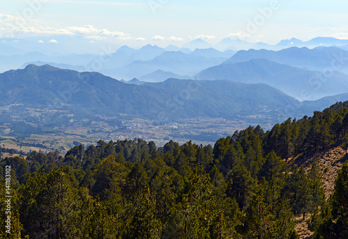 Open landscape with Mountain terrain near Pico de Orizaba volcano, or Citlaltepetl, is the highest mountain in Mexico