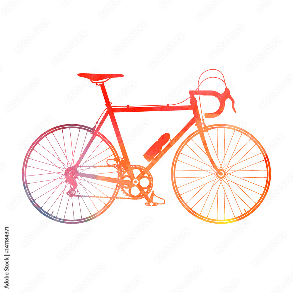 Fototapeta premium Watercolor road bicycle