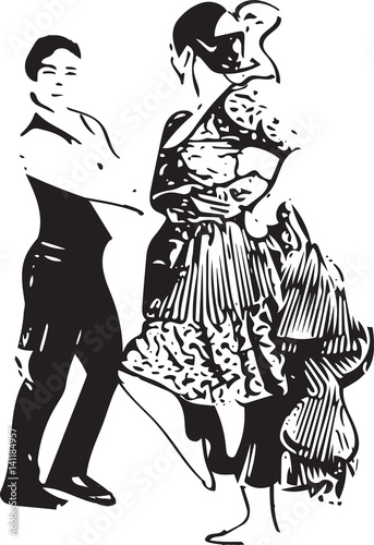 Illustration of Couple dancing