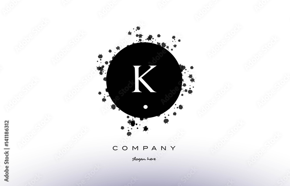 k circle grunge splash alphabet letter logo vector icon template k circle grunge splash alphabet letter logo vector icon template