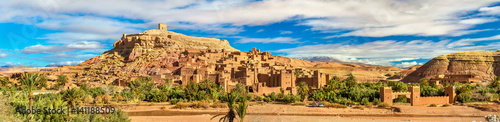 Panoramiczny widok Ait Benhaddou, światowego dziedzictwa UNESCO w Maroku