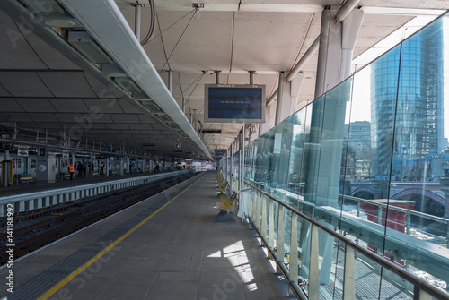 London, UK 13th March 2017. Blackfriars railway station platforms